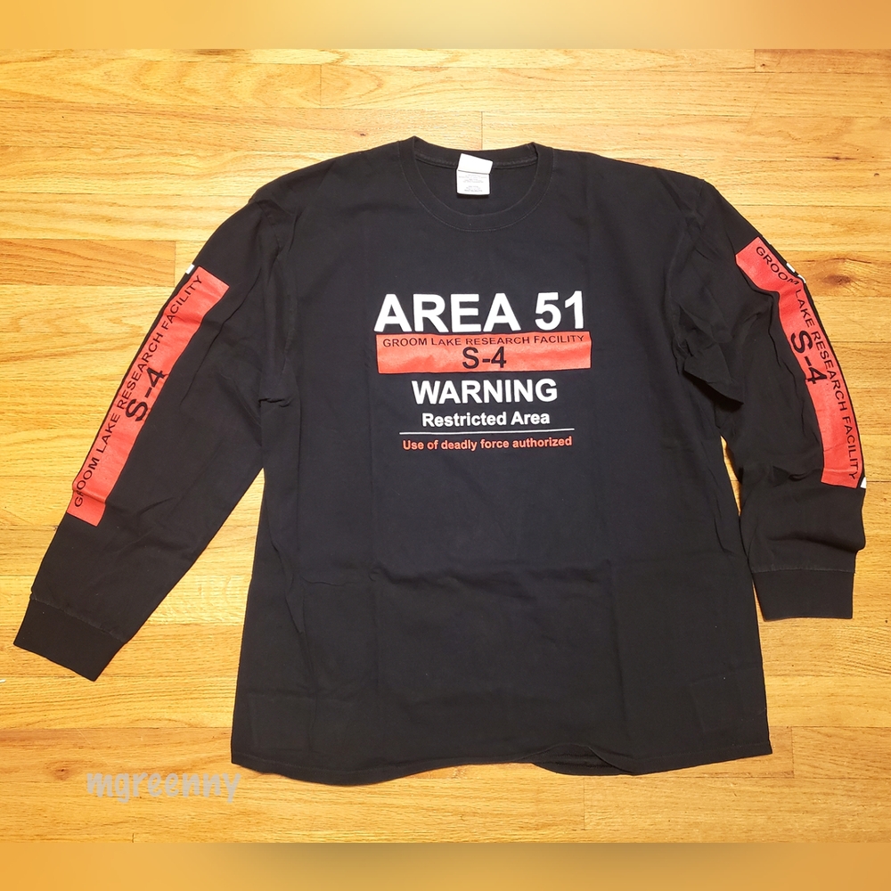 Area 51 Souvenir Long Sleeve Black Tee